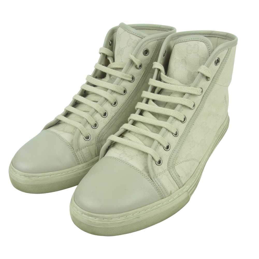 GUCCI グッチ 426188 GG キャンバス ハイカット スニーカー イタリア製 オフホワイト系 8【中古】