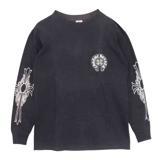 CHROME HEARTS クロムハーツ（原本無） ホースシュー プリント ロングスリーブ 長袖 Tシャツ ブラック ブラック系 M【中古】