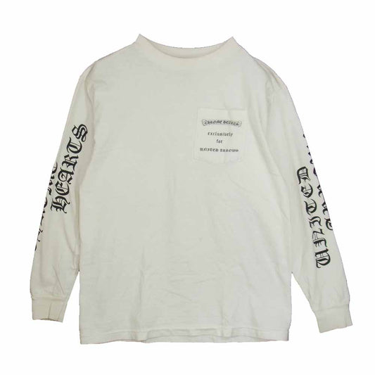 CHROME HEARTS クロムハーツ（原本無） ダガーバックプリント ポケット付き 長袖Ｔシャツ ブラック ホワイト系 M【中古】