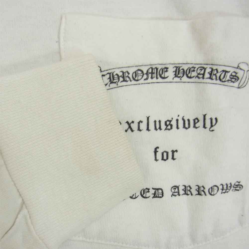 CHROME HEARTS クロムハーツ（原本無） ダガーバックプリント ポケット付き 長袖Ｔシャツ ブラック ホワイト系 M【中古】