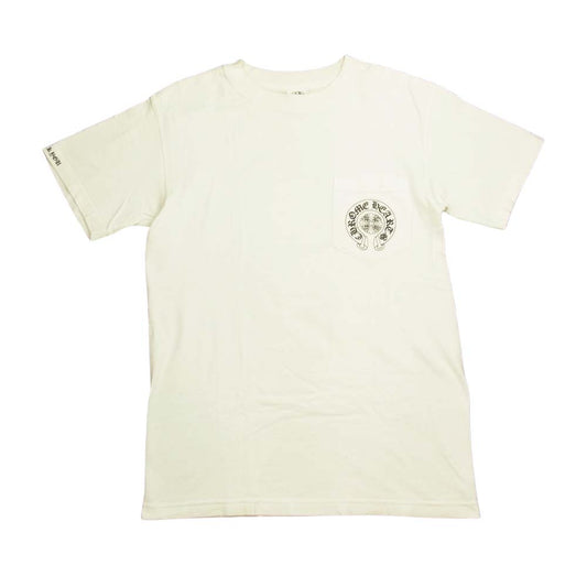 CHROME HEARTS クロムハーツ（原本無） セメタリークロス バックプリント ポケット付き 半袖Ｔシャツ ホワイト ホワイト系 S【中古】