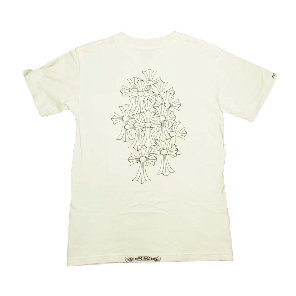 CHROME HEARTS クロムハーツ（原本無） セメタリークロス バックプリント ポケット付き 半袖Ｔシャツ ホワイト ホワイト系 S【中古】