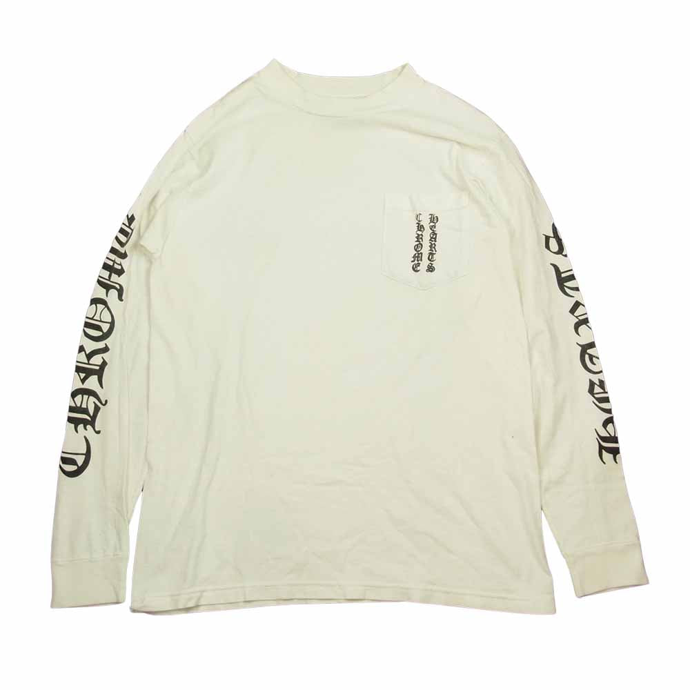 CHROME HEARTS クロムハーツ（原本無） ダガー バックプリント ポケット付き 長袖Ｔシャツ ホワイト ホワイト系 M【中古】