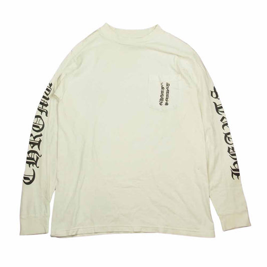 CHROME HEARTS クロムハーツ（原本無） ダガー バックプリント ポケット付き 長袖Ｔシャツ ホワイト ホワイト系 M【中古】