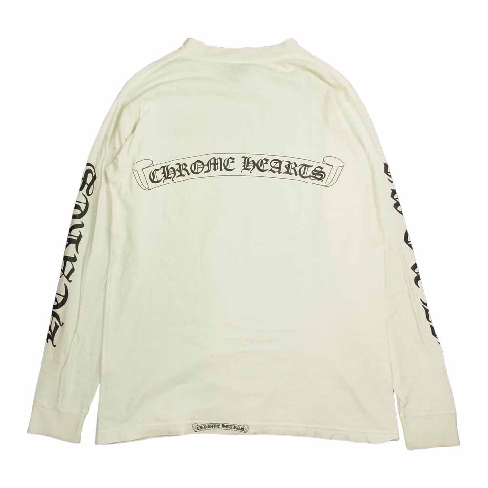CHROME HEARTS クロムハーツ（原本無） ダガー バックプリント ポケット付き 長袖Ｔシャツ ホワイト ホワイト系 M【中古】