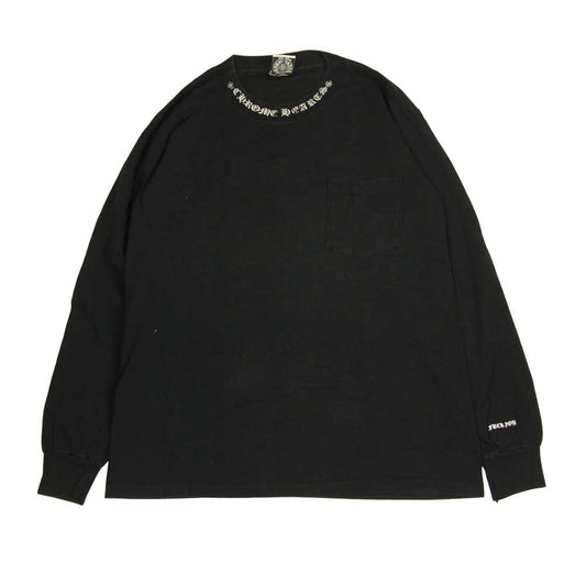 CHROME HEARTS クロムハーツ（原本無） ダガー バックプリント ポケット付き 長袖Ｔシャツ ブラック ブラック系 M【中古】
