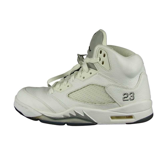 NIKE ナイキ 136027-130 AIR JORDAN 5 RETRO METALLIC SILVER エアジョーダン 5 レトロ メタリック シルバー スニーカー ホワイト系 27㎝【中古】