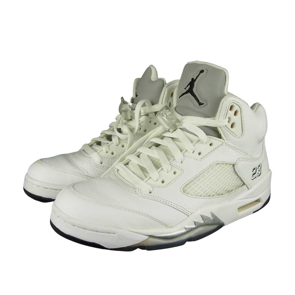 NIKE ナイキ 136027-130 AIR JORDAN 5 RETRO METALLIC SILVER エアジョーダン 5 レトロ メタリック シルバー スニーカー ホワイト系 27㎝【中古】