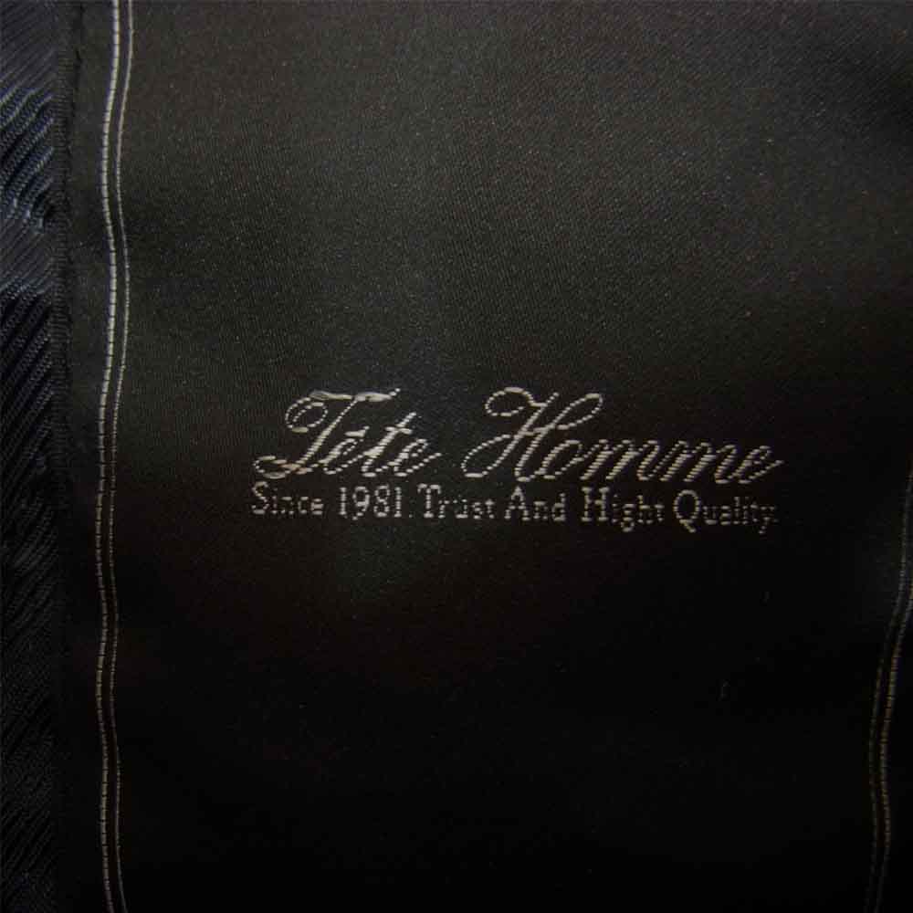 TETE HOMME テットオム 1141906-1 カウレザー ジップ シングル ジャケット 中綿 ブルゾン ブラウン系 5【中古】