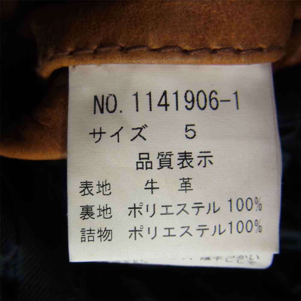 TETE HOMME テットオム 1141906-1 カウレザー ジップ シングル ジャケット 中綿 ブルゾン ブラウン系 5【中古】