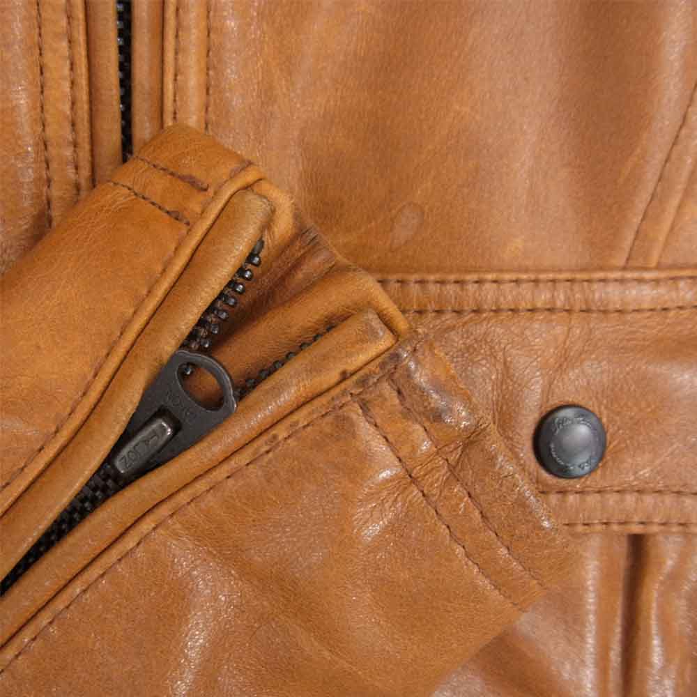 TETE HOMME テットオム 1141906-1 カウレザー ジップ シングル ジャケット 中綿 ブルゾン ブラウン系 5【中古】