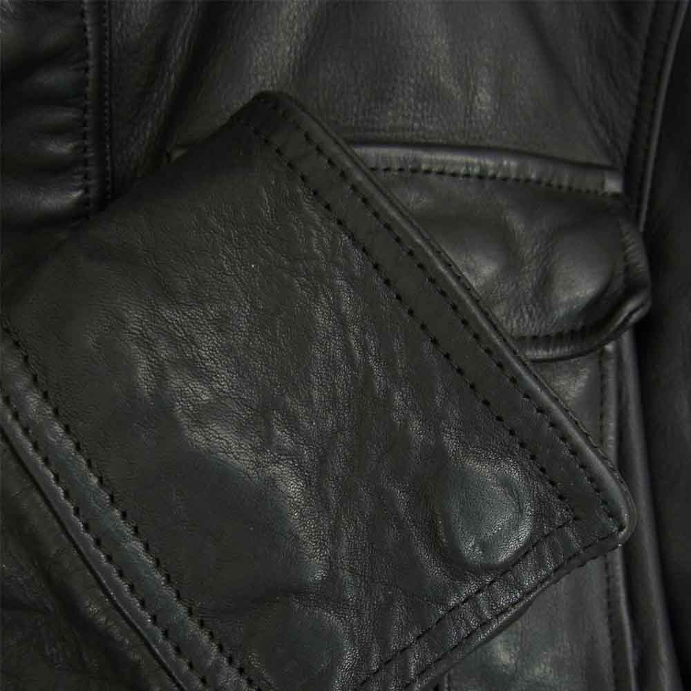 junhashimoto ジュンハシモト LET019 SCF01 カウレザー M-65 モーターサイクル ジャケット ブラック系 2【中古】