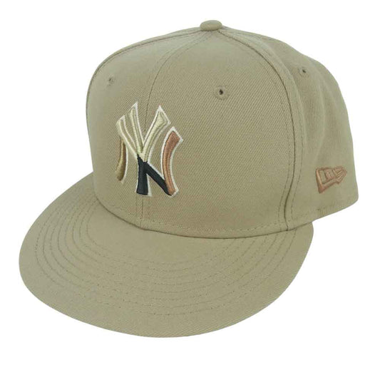 NEW ERA ニューエラ 59FIFTY Leopard Kingdom ニューヨーク・ヤンキース キャメル キャップ 帽子 ベージュ系 59.6cm【中古】