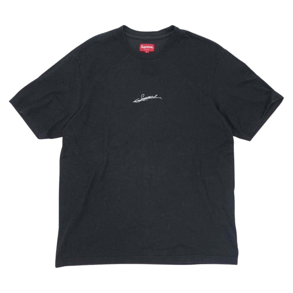 Supreme シュプリーム 20SS Signature S/S Top 筆記体 ロゴ Tシャツ 半袖 ブラック系 S【中古】