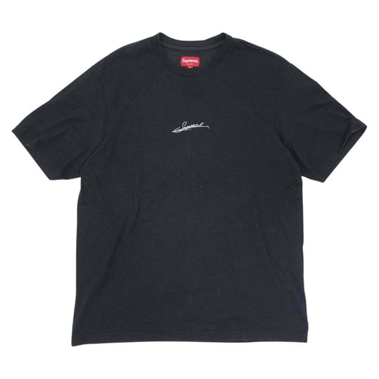 Supreme シュプリーム 20SS Signature S/S Top 筆記体 ロゴ Tシャツ 半袖 ブラック系 S【中古】
