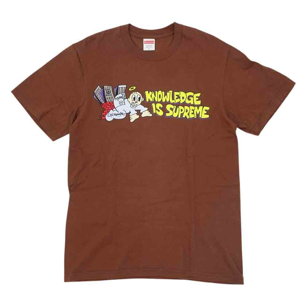 Supreme シュプリーム 22SS Knowledge Tee ノウレッジ プリント Tシャツ ブラウン系 S【中古】
