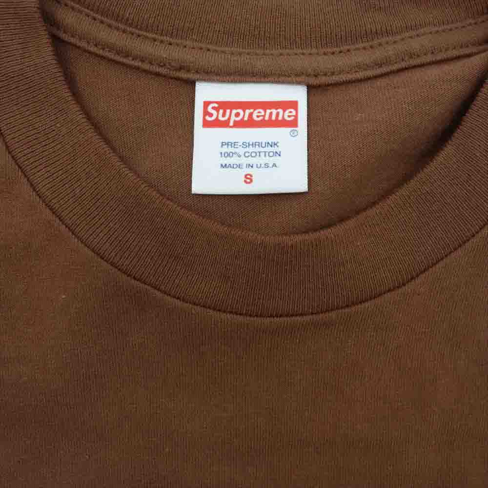 Supreme シュプリーム 22SS Knowledge Tee ノウレッジ プリント Tシャツ ブラウン系 S【中古】