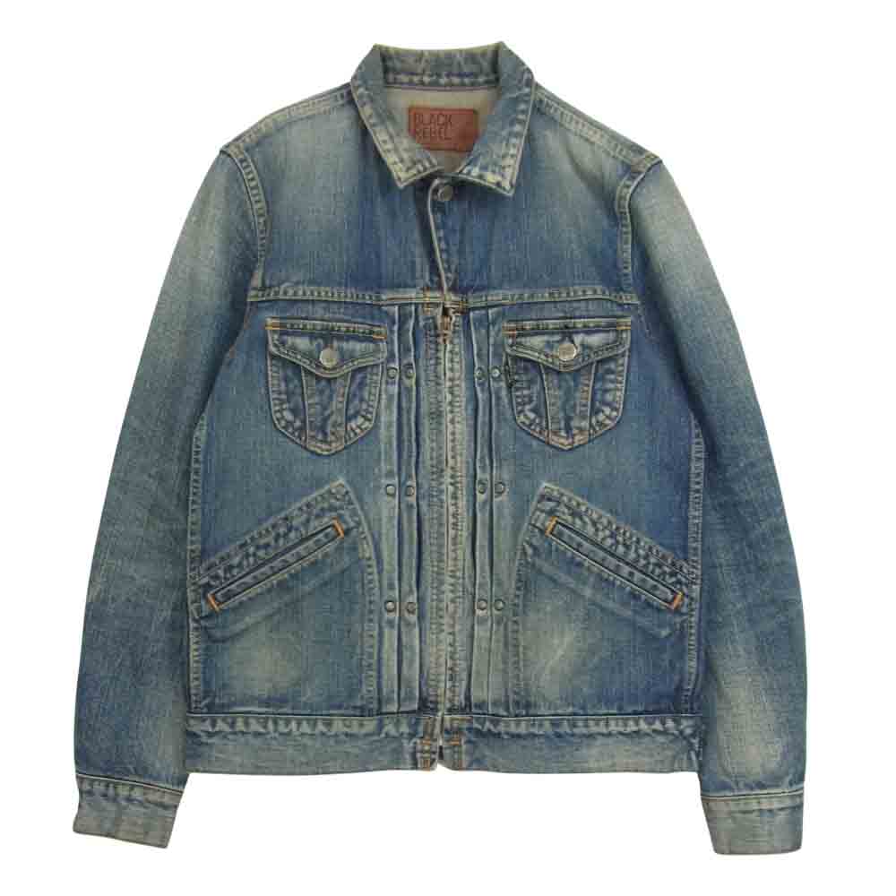 RUDE GALLERY BLACK REBEL ルードギャラリーブラックレーベル デニム ジップアップ ジャケット インディゴブルー系 M【中古】