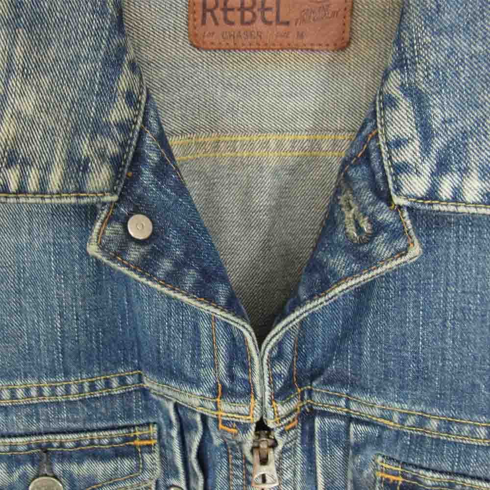 RUDE GALLERY BLACK REBEL ルードギャラリーブラックレーベル デニム ジップアップ ジャケット インディゴブルー系 M【中古】
