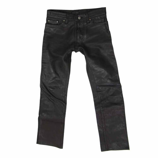 Celt&Cobra ケルト&コブラ ボタンフライ レザー パンツ ブラック系 30【中古】