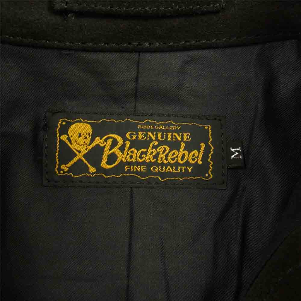 RUDE GALLERY BLACK REBEL ルードギャラリーブラックレーベル STEERHIDE SUEDE JACKET ステアハイド スエード レザー ジャケット カバーオール ブラック系 M【中古】