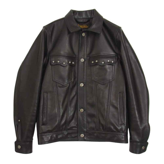 RUDE GALLERY BLACK REBEL ルードギャラリーブラックレーベル スタッズ レザー ジャケット  ブラック系 M【中古】