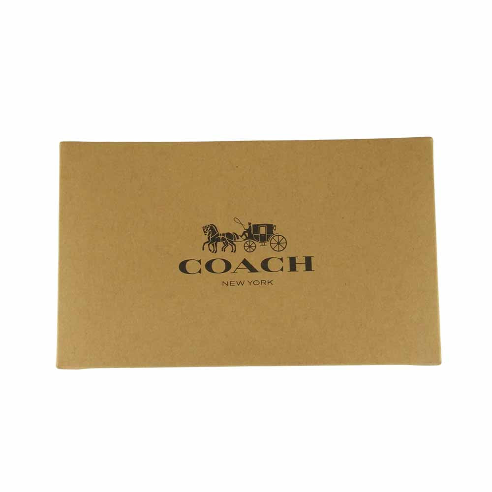COACH コーチ F75365 シグネチャー クロスグレイン レザー スリム ブレスト ポケット ウォレット 長財布 ブラック系【極上美品】【中古】
