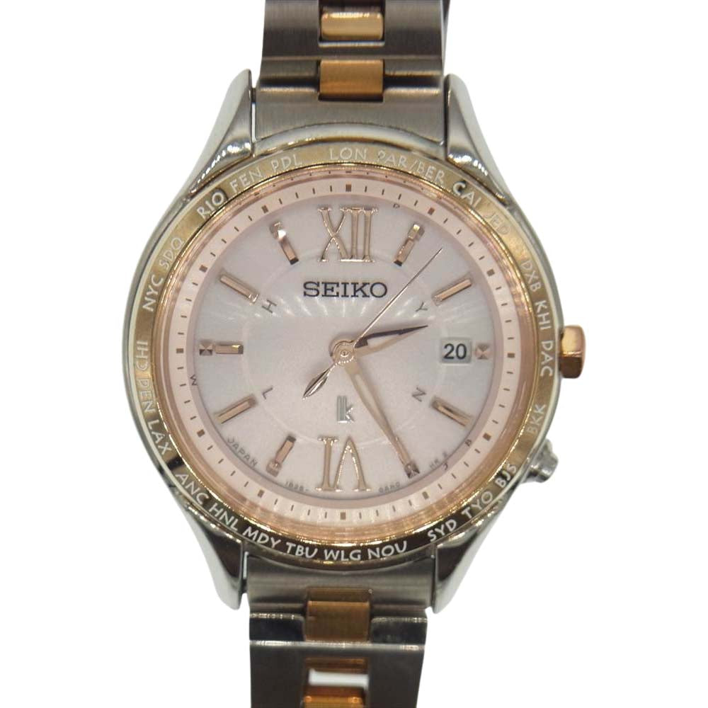 SEIKO セイコー SSVV012 LUKIA ルキア ソーラー 電波 ウォッチ 腕時計 シルバー系 ゴールド系【中古】