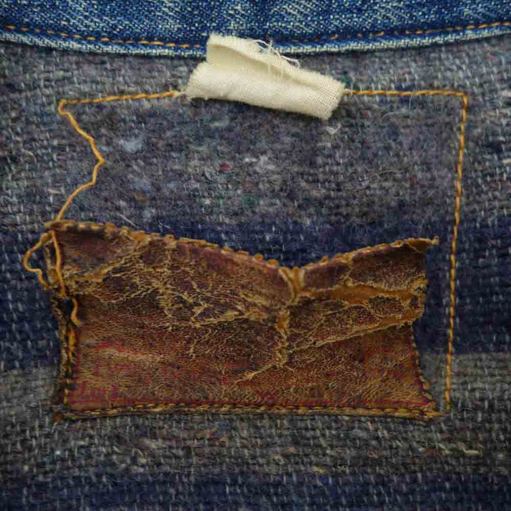 Levi's リーバイス ヴィンテージ 50s 517XX 革パッチ ブランケット 刻印無し 帯下シングル フラップ裏ライトオンス デニム ジャケット ブルー系【中古】