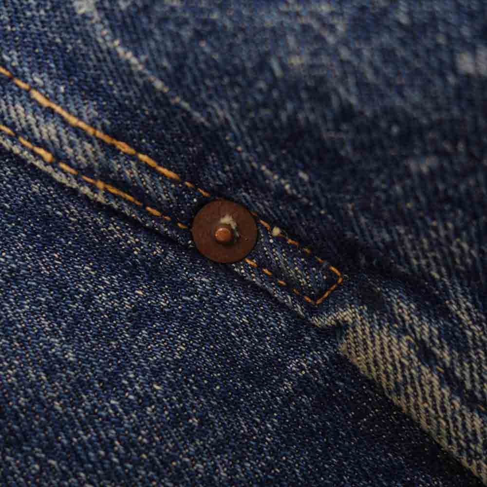 Levi's リーバイス ヴィンテージ 50s 517XX 革パッチ ブランケット 刻印無し 帯下シングル フラップ裏ライトオンス デニム ジャケット ブルー系【中古】