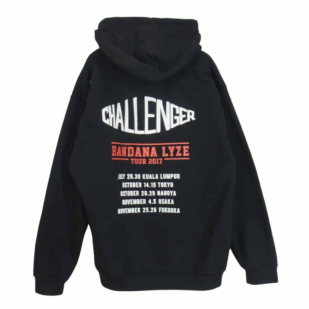 CHALLENGER チャレンジャー BANDANA LYZE プリント プルオーバー パーカー ブラック系 M【中古】