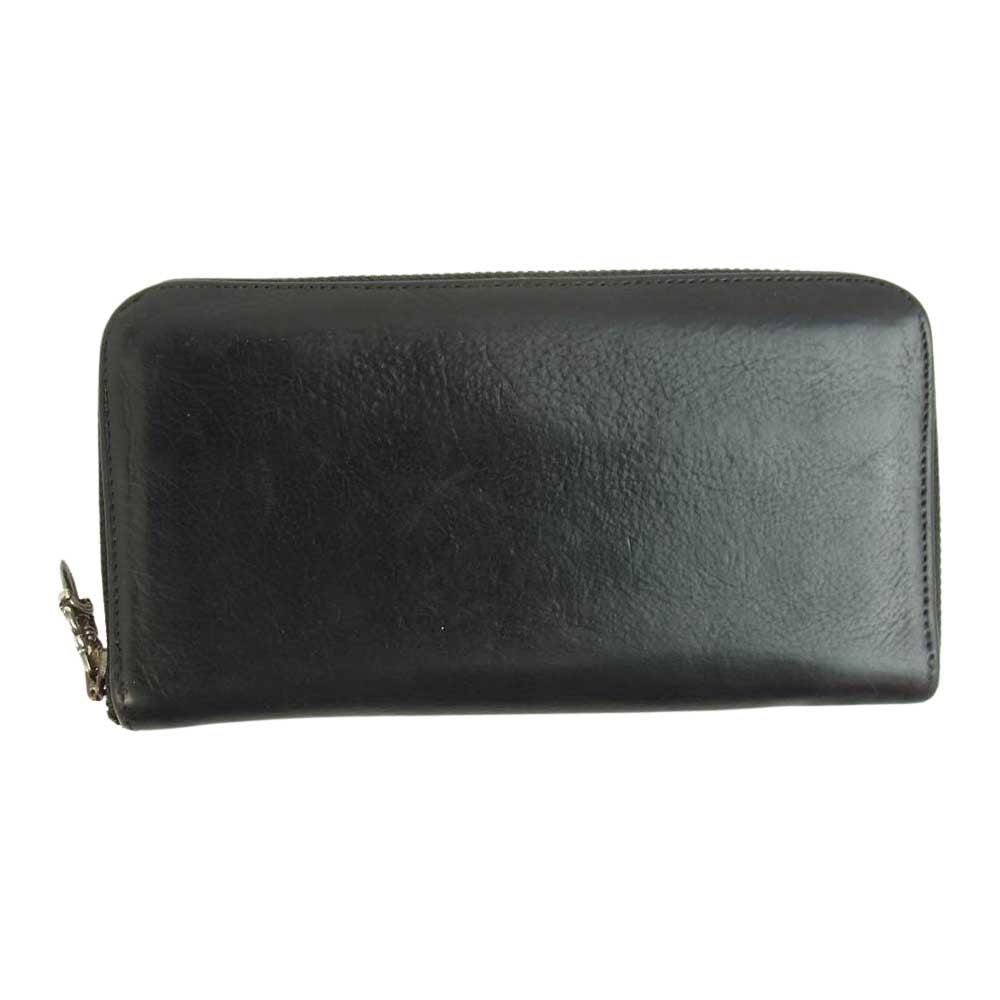 CHROME HEARTS クロムハーツ（原本有） REC F ZIP 3 セメタリー クロス レザー ウォレット ブラック系【中古】