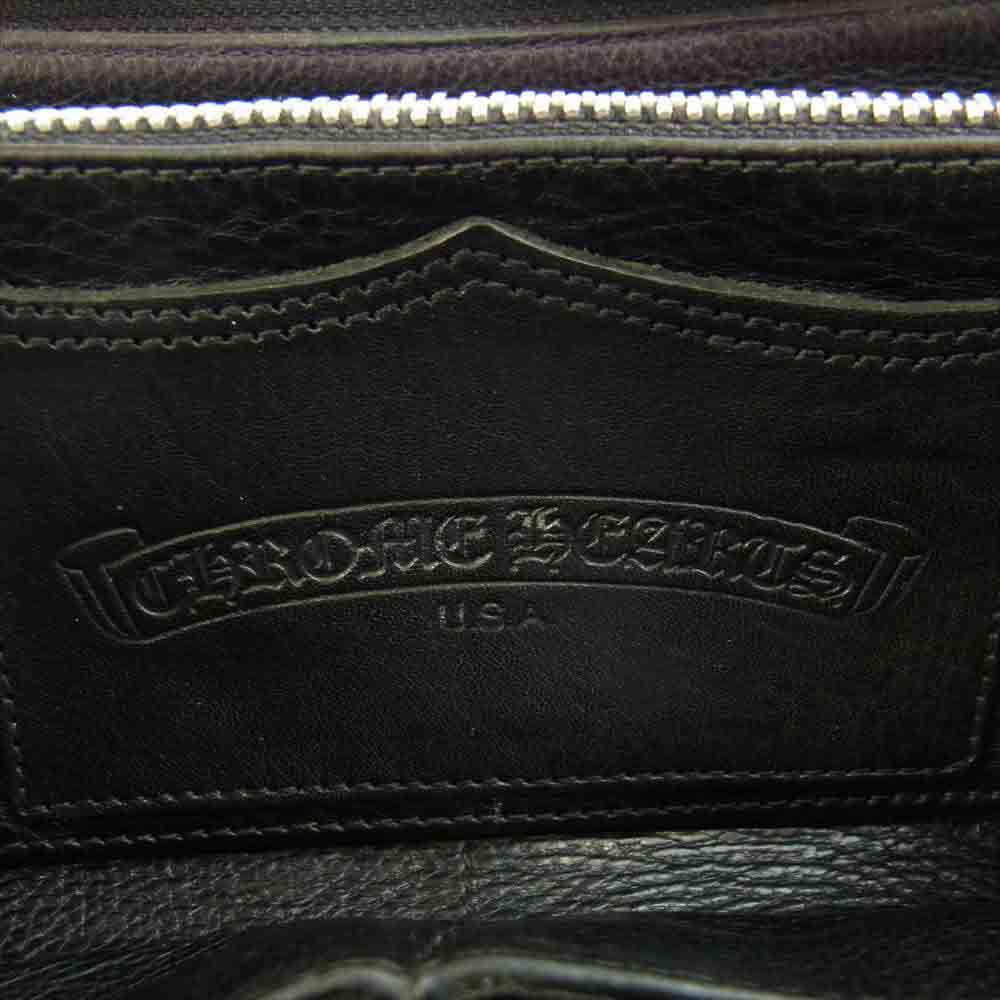CHROME HEARTS クロムハーツ（原本有） REC F ZIP 3 セメタリー クロス レザー ウォレット ブラック系【中古】