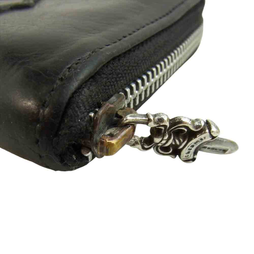 CHROME HEARTS クロムハーツ（原本有） REC F ZIP 3 セメタリー クロス レザー ウォレット ブラック系【中古】