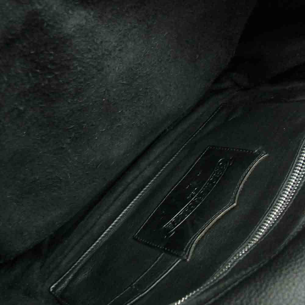 CHROME HEARTS クロムハーツ（原本無） 修理補填確認書付属 スモール ソフトショルダー レザー バッグ ブラック系【中古】