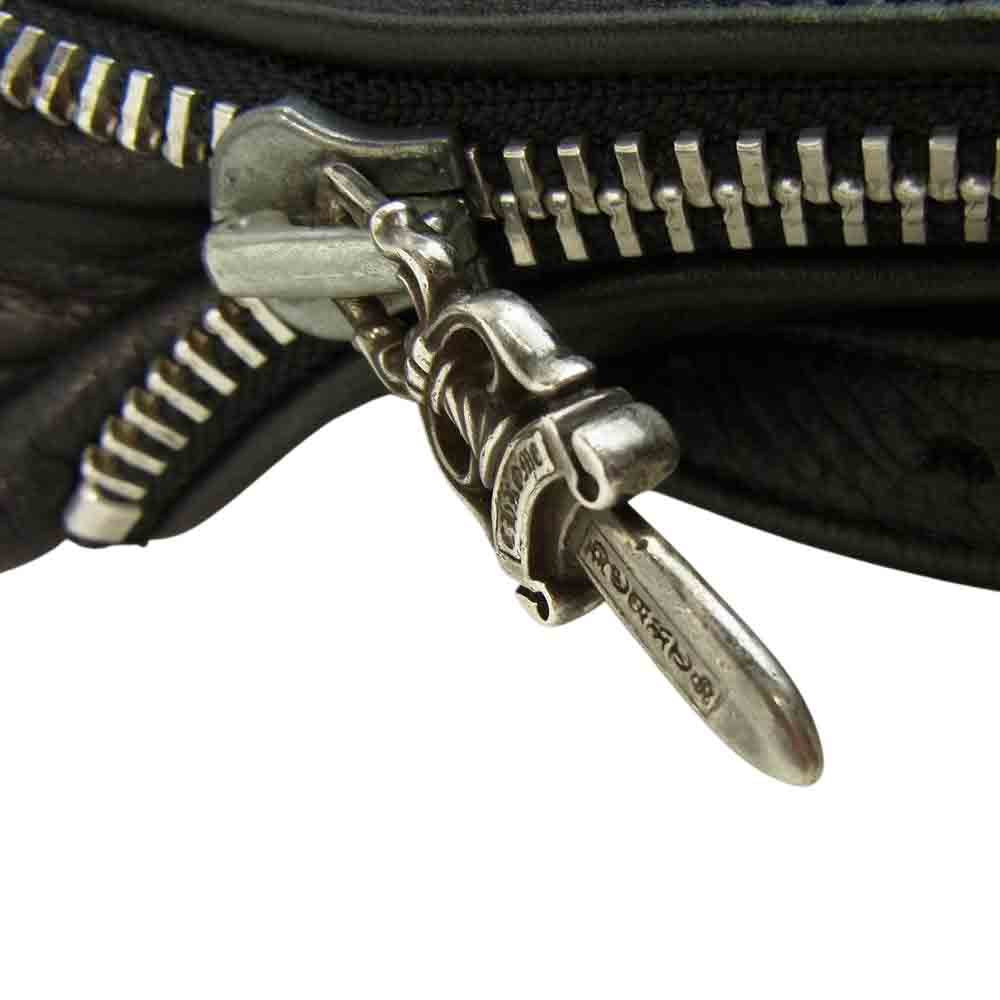 CHROME HEARTS クロムハーツ（原本無） 修理補填確認書付属 スモール ソフトショルダー レザー バッグ ブラック系【中古】
