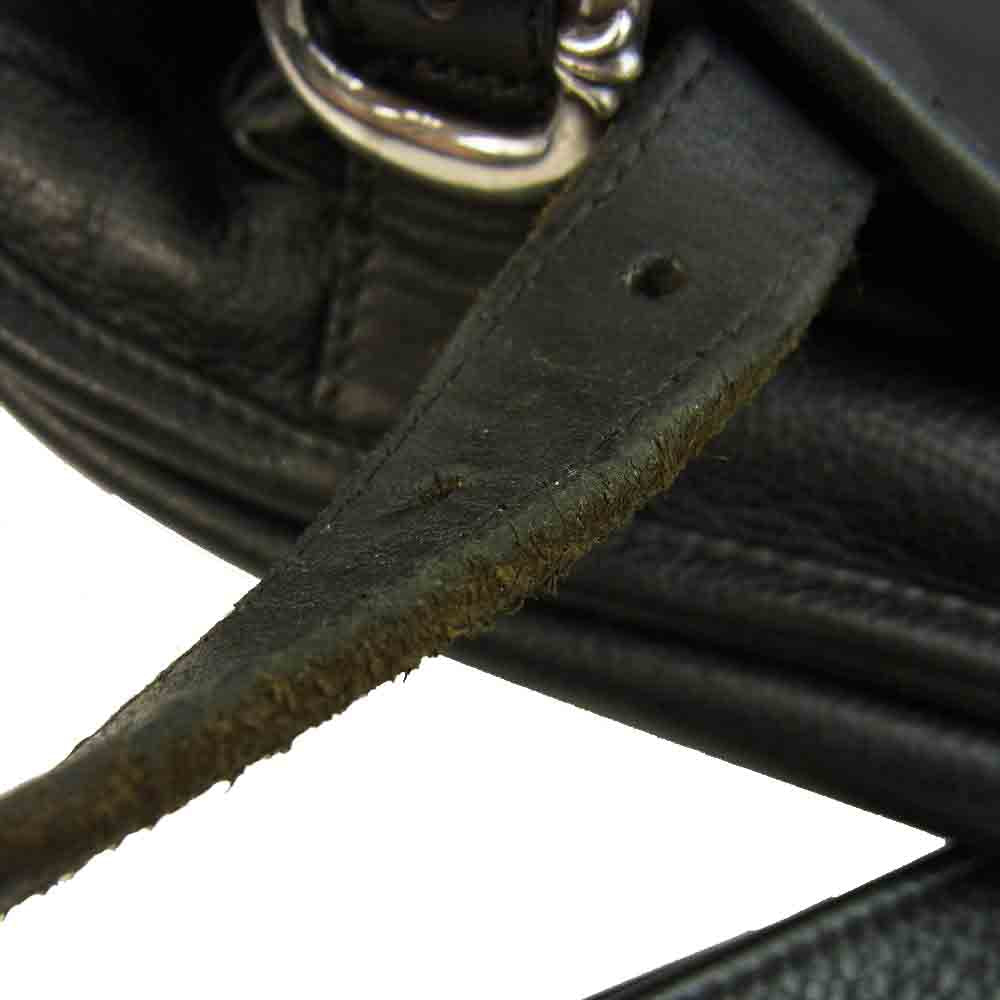 CHROME HEARTS クロムハーツ（原本無） 修理補填確認書付属 スモール ソフトショルダー レザー バッグ ブラック系【中古】