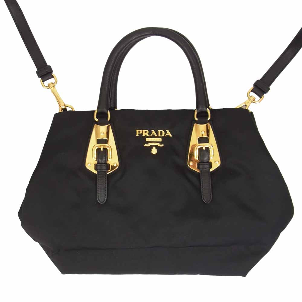 PRADA / プラダ セミショルダー ハンドバッグ ブラック ナイロン