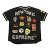 Supreme シュプリーム 21SS Patches Denim Baseball Jersey パッチ デニム ベースボールシャツ ブラック系 XL【中古】