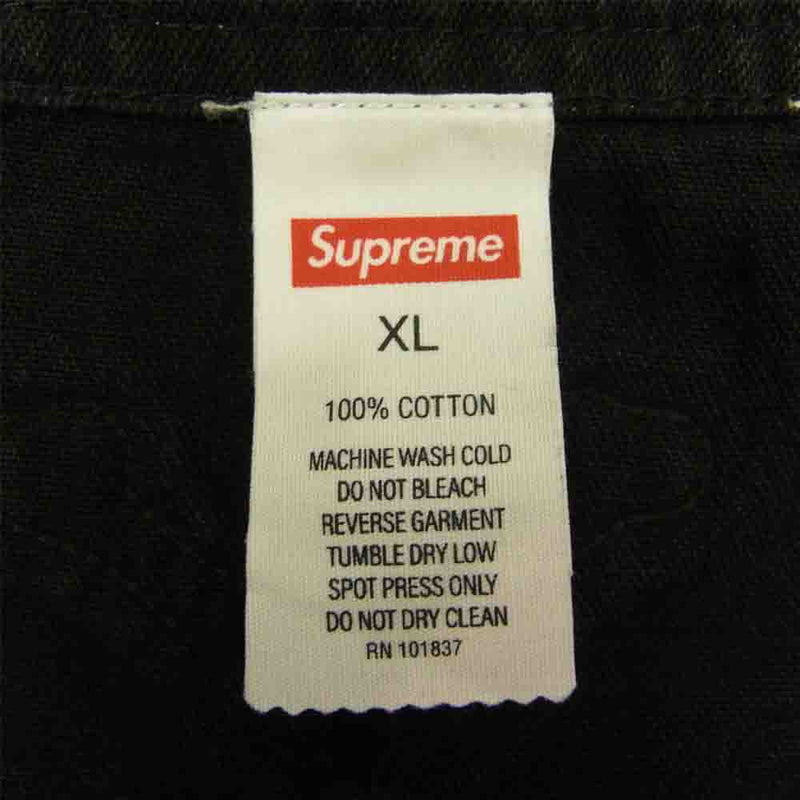 Supreme Patches Denim Baseball Jersey Black