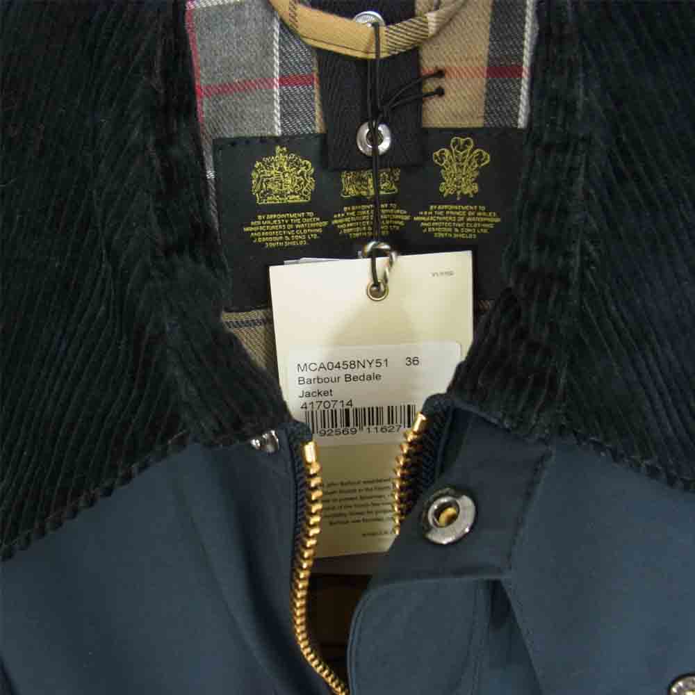 Barbour バブアー BEAMS PLUS ビームスプラス  別注 Bedale Jacket ビデイル ジャケット ネイビー系 36【極上美品】【中古】