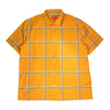 Supreme シュプリーム 21SS Lightweight Plaid S/S Shirt ライトウエイト バックロゴ刺繍 チェック 半袖 シャツ イエロー系 L【中古】