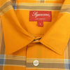 Supreme シュプリーム 21SS Lightweight Plaid S/S Shirt ライトウエイト バックロゴ刺繍 チェック 半袖 シャツ イエロー系 L【中古】