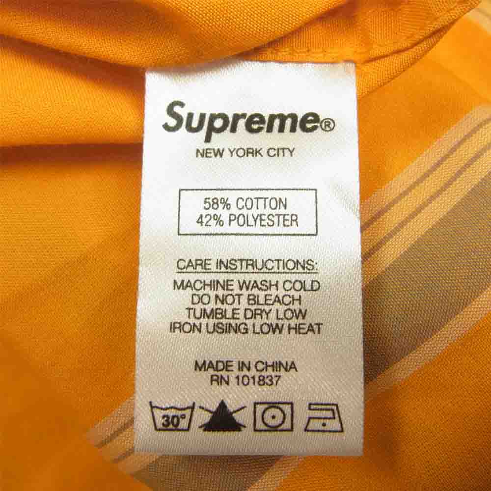 Supreme シュプリーム 21SS Lightweight Plaid S/S Shirt ライトウエイト バックロゴ刺繍 チェック 半袖 シャツ イエロー系 L【中古】