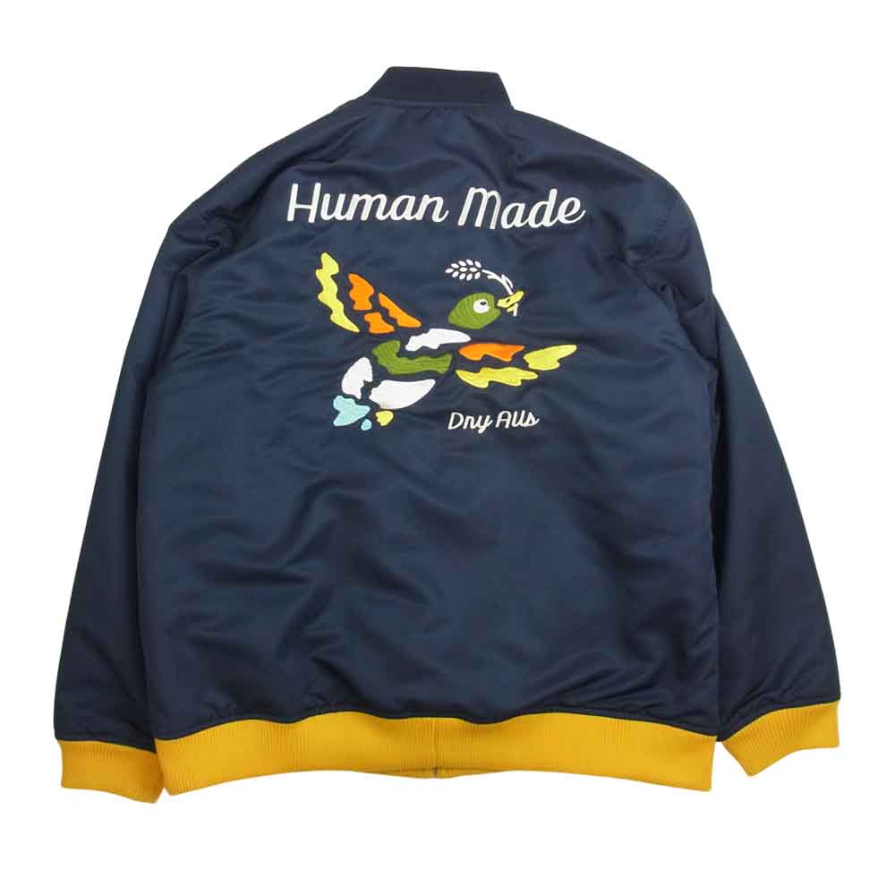 【本日発送】Human Madeロゴ刺繍 Mサイズ ジャケット HUMAN MADE ヒューマンメイド SATIN JACKET カモ 刺繍 サテン ブルゾン