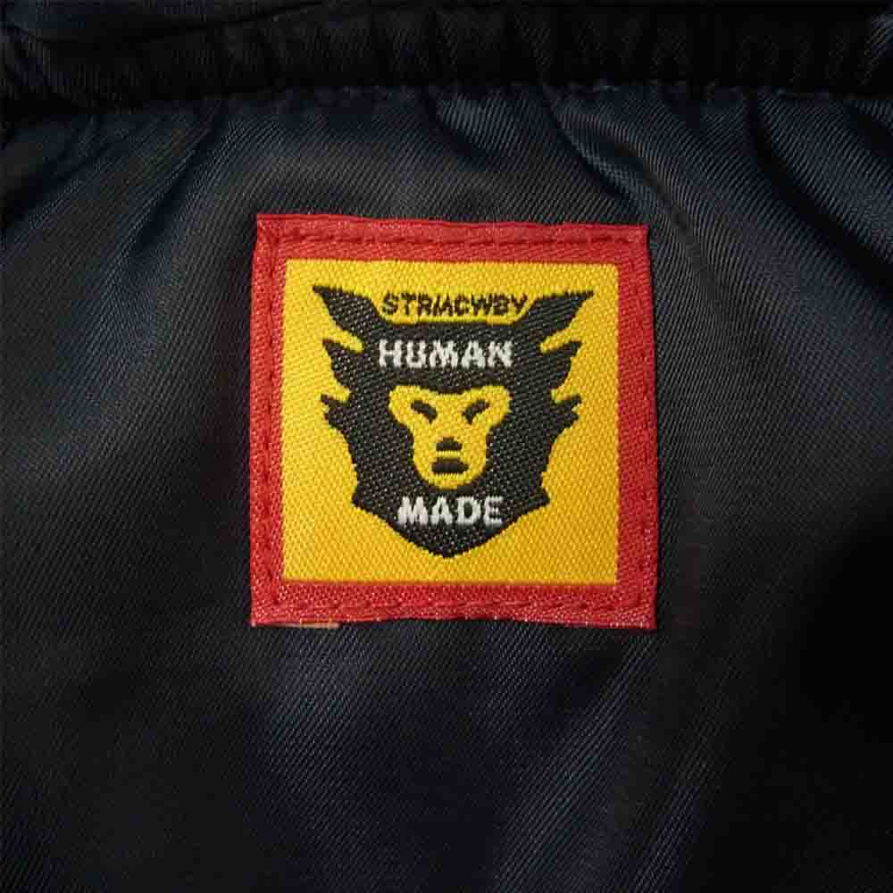 HUMAN MADE ヒューマンメイド SATIN JACKET カモ 刺繍 サテン ブルゾン ジャケット ネイビー系 XL【中古】