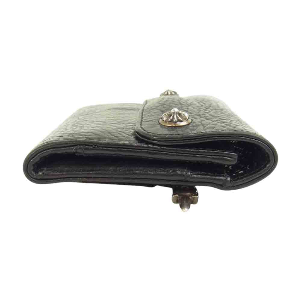 CHROME HEARTS クロムハーツ（原本有） WALLET WAVE MINI ミニ ウェーブ レザー ウォレット ブラック系【中古】