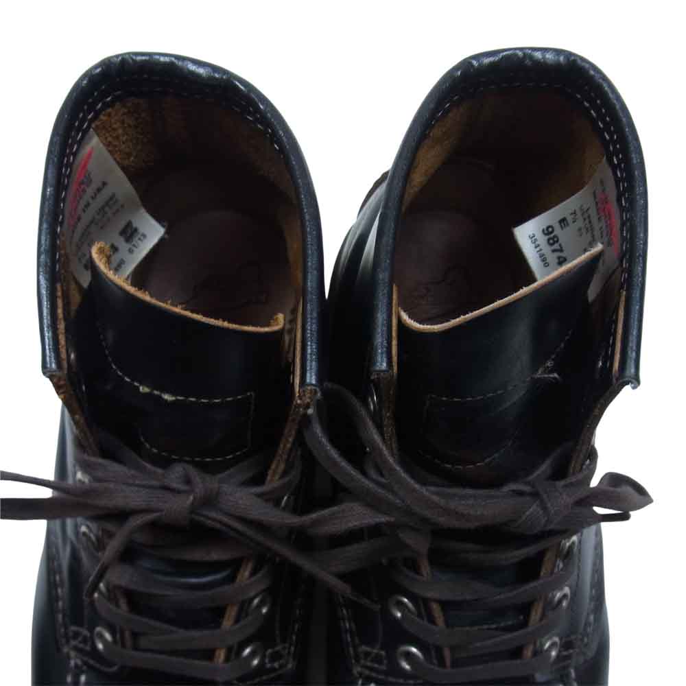 RED WING レッドウィング 9874 茶芯 IRISH SETTER アイリッシュセッター ブラック クローンダイク 犬タグ モックトゥブーツ 6インチ ブーツ ブラック系 7.5E【中古】