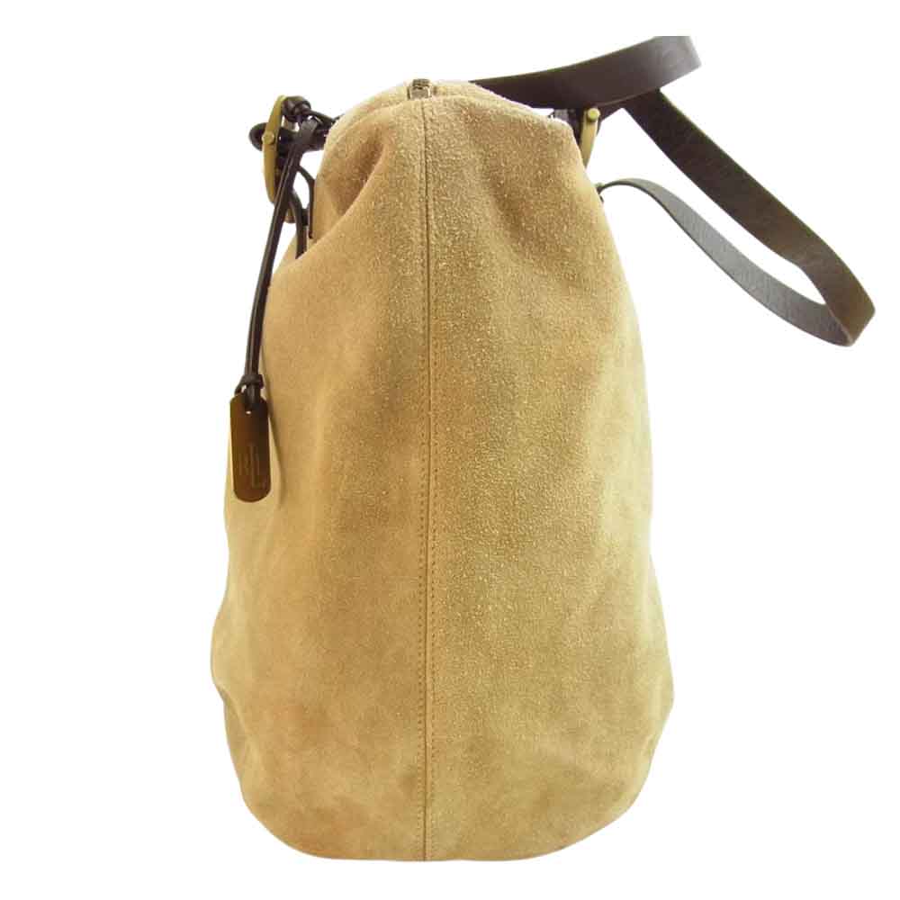 RALPH LAUREN ラルフローレン スエード レザー トート バッグ ベージュ系【中古】