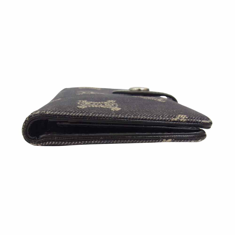 CELINE セリーヌ マカダム デニム ウォレット 長財布 ブラック系【中古】